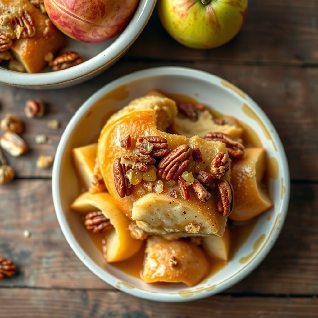 Apple And Pecan Bread Pudding