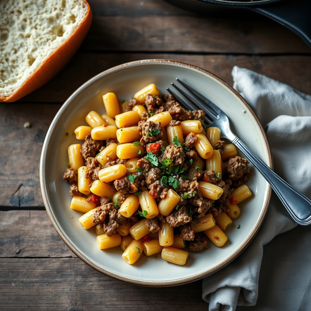 Beef And Macaroni Skillet Dinner