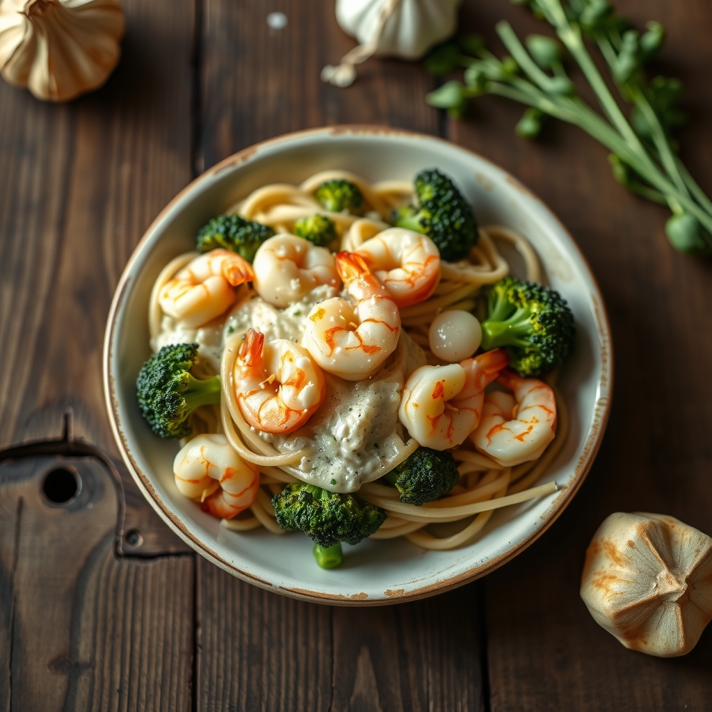 Broccoli And Shrimp Alfredo
