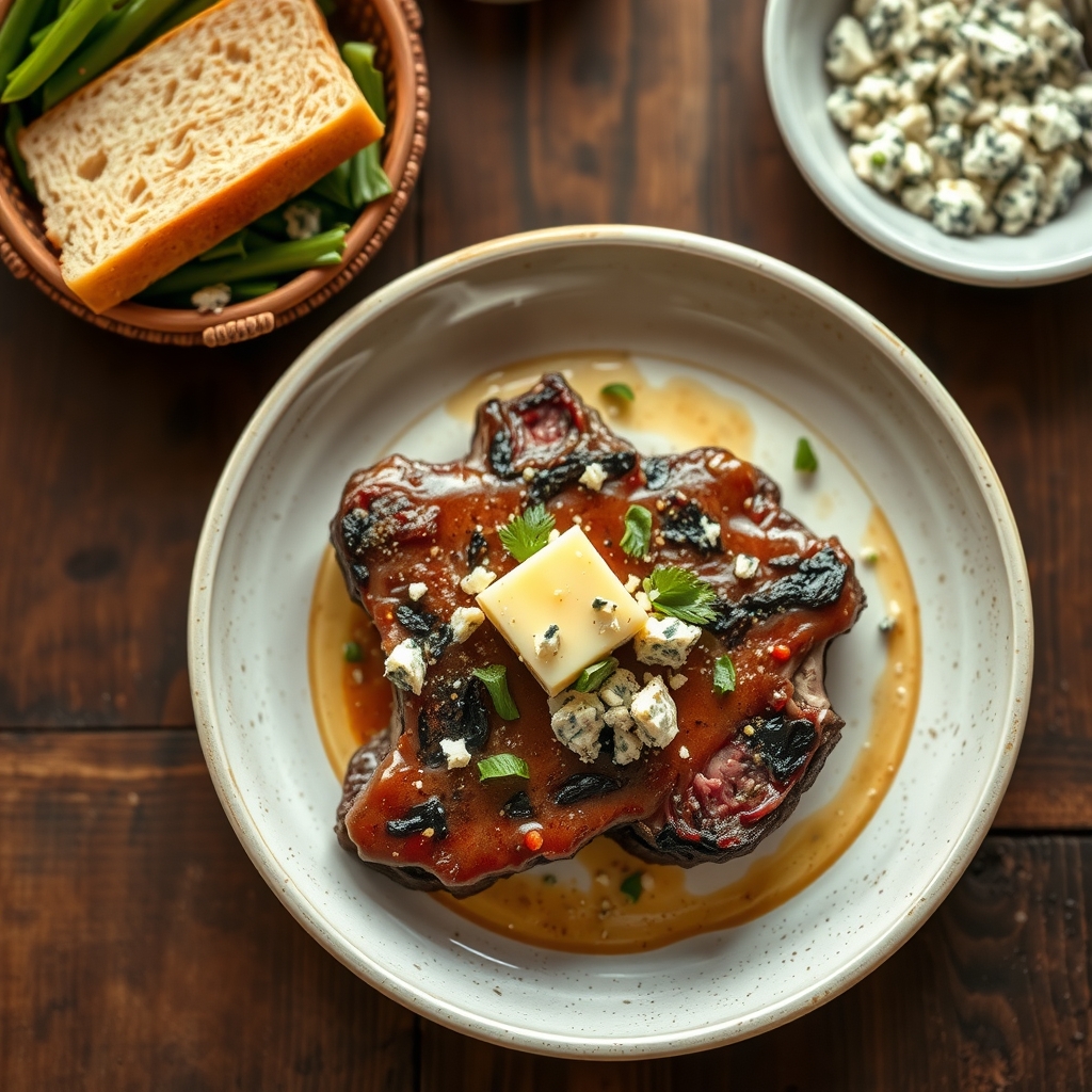 Chicago-Style Steak With Blue Cheese Butter