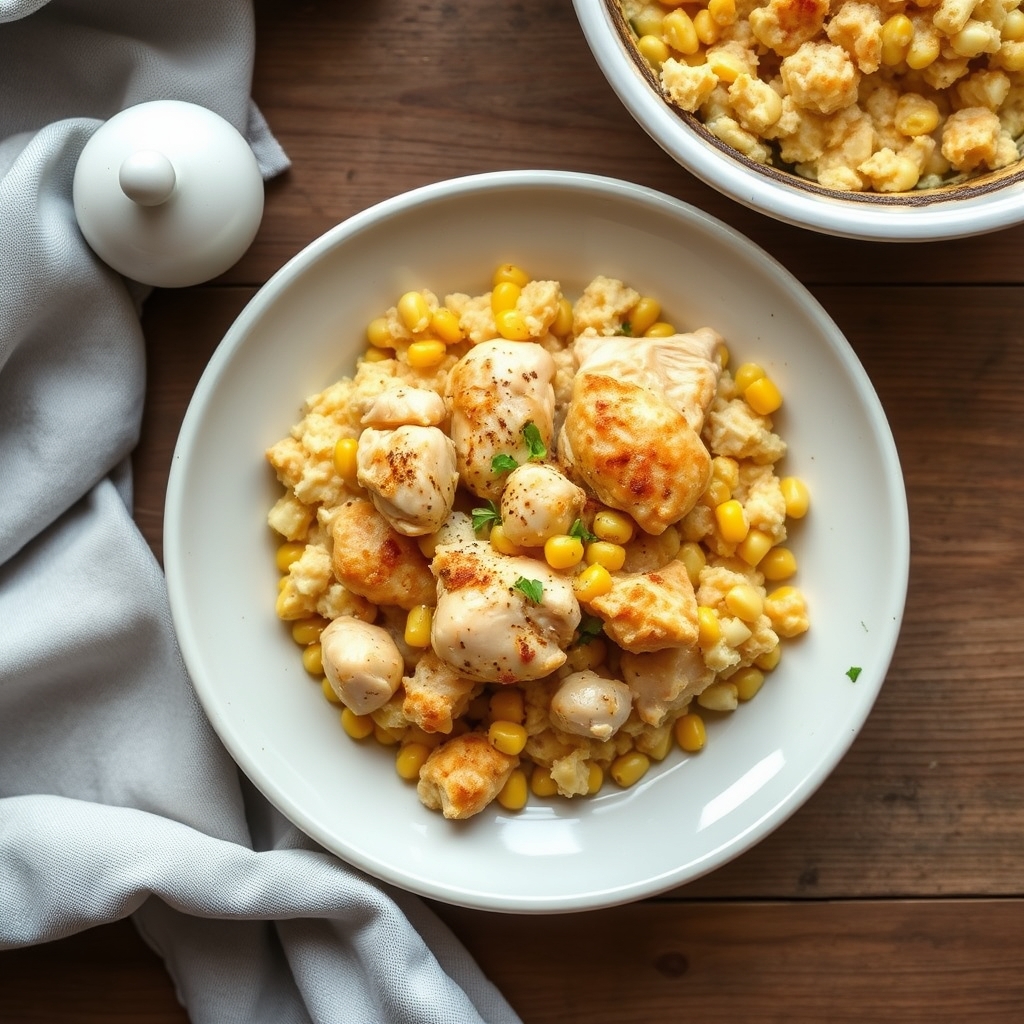 Chicken And Dressing Casserole(Weight Watchers)