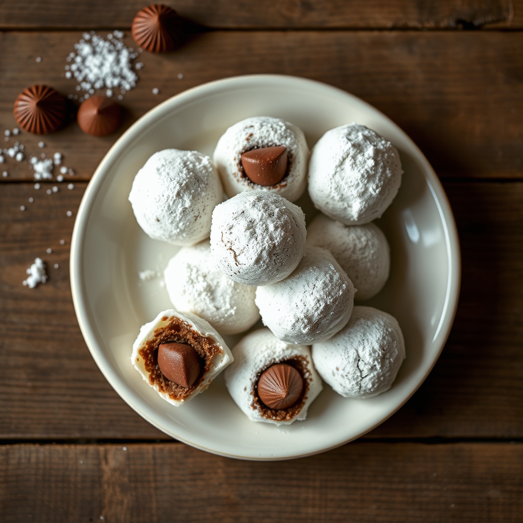 Chocolate Filled Snowballs
