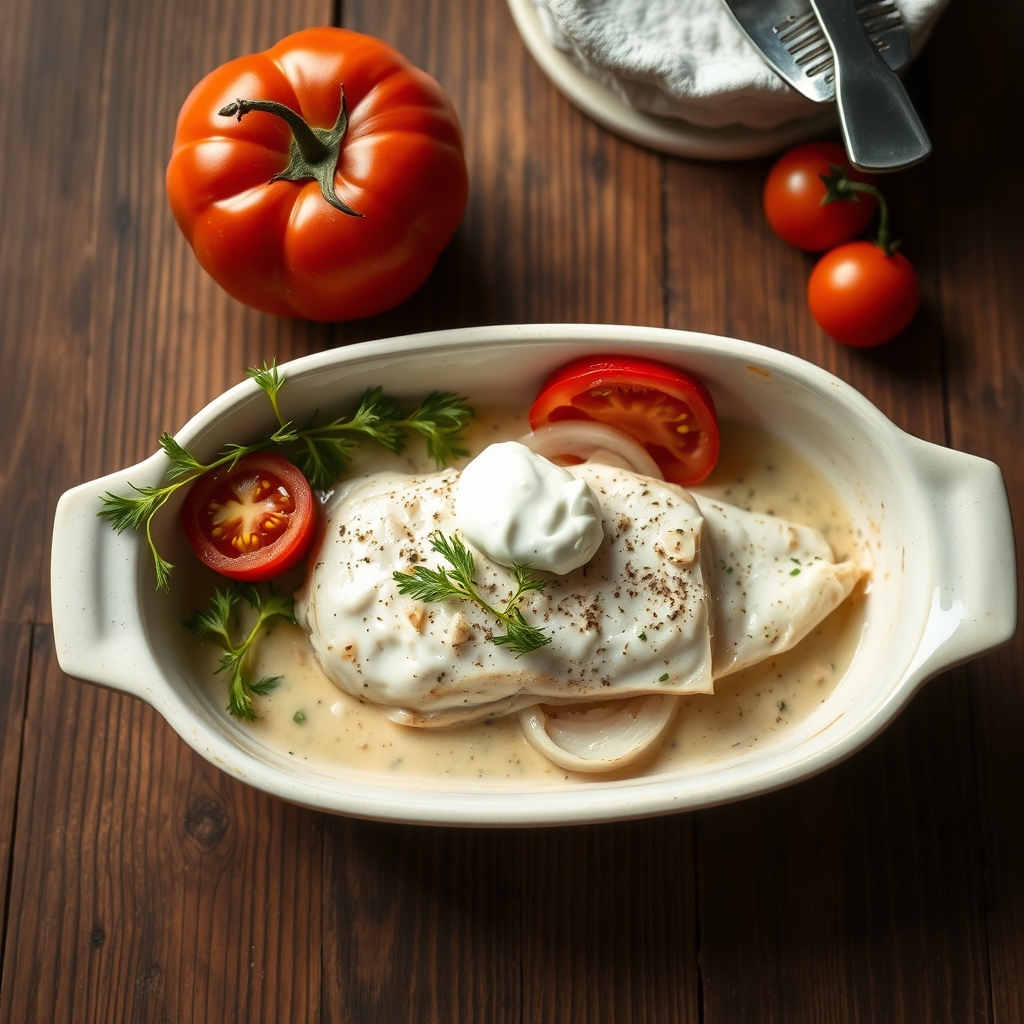Creamy Baked Flounder