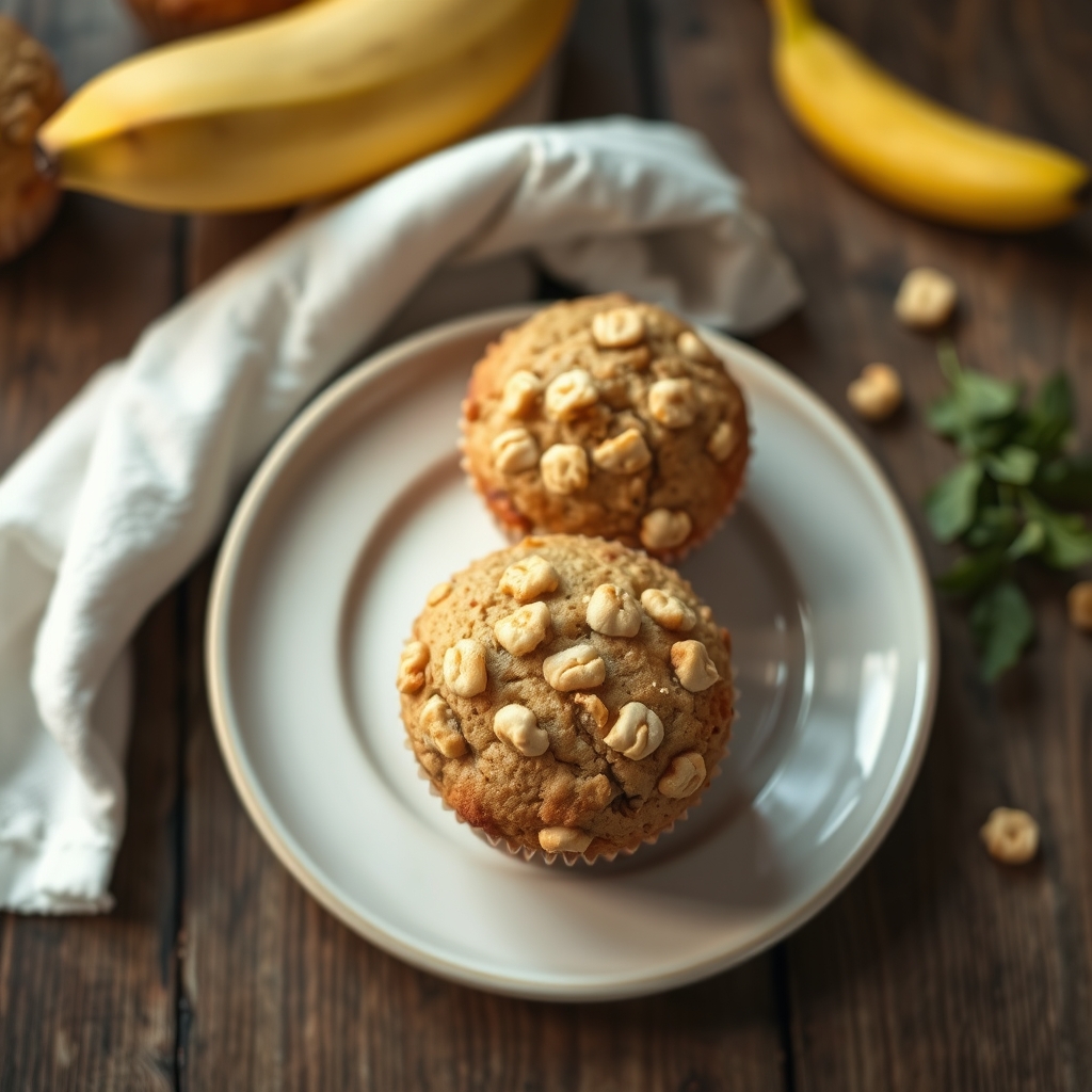 Fat-Free Banana Crunch Muffins