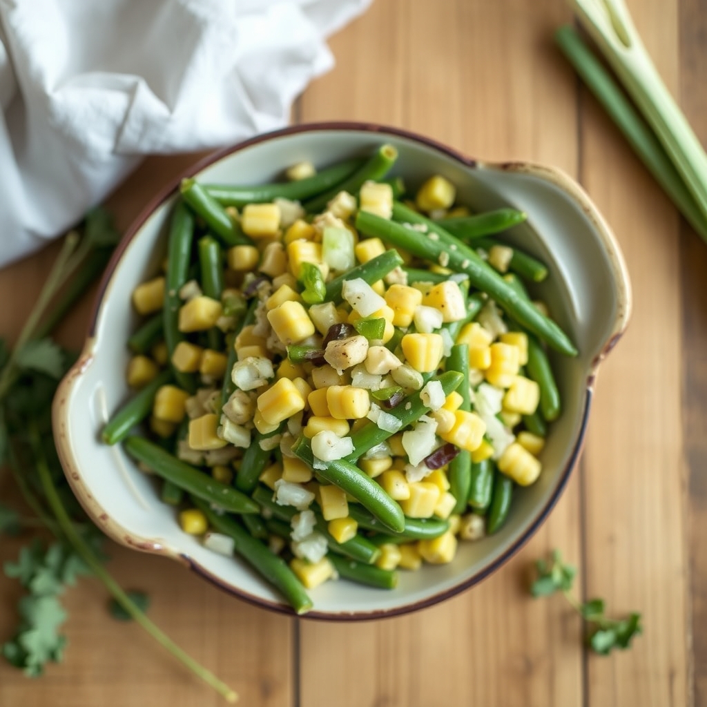 Green Bean And Corn Salad(Makes 8 Servings)