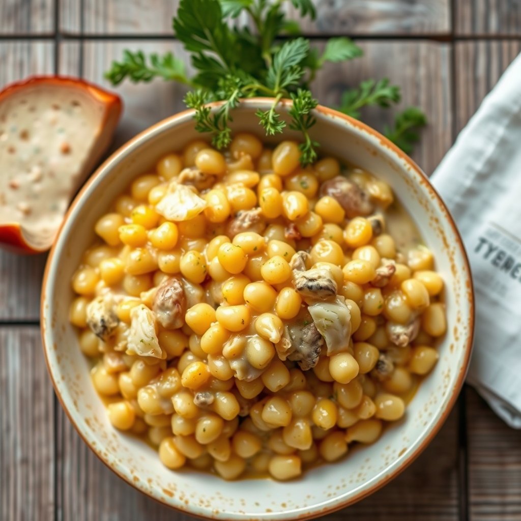 Hominy Casserole(Large Recipe; Make Half)