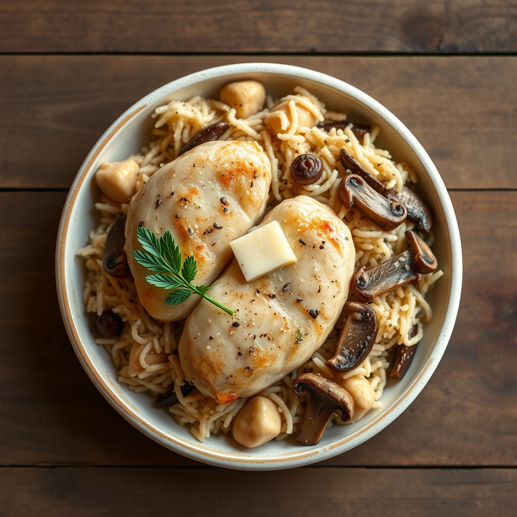 Italian Sauteed Chicken With Italian Mushroom Rice