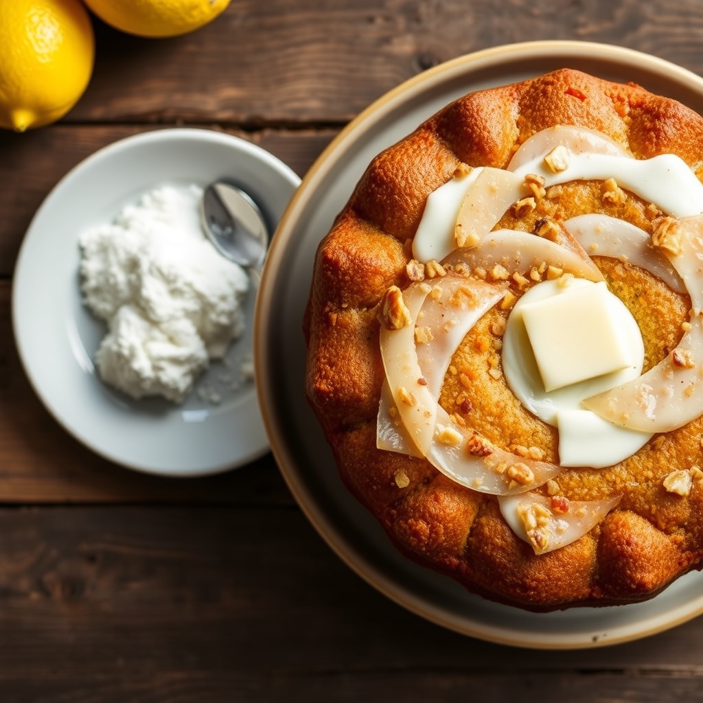 Lemony Pecan-Buttermilk Cake