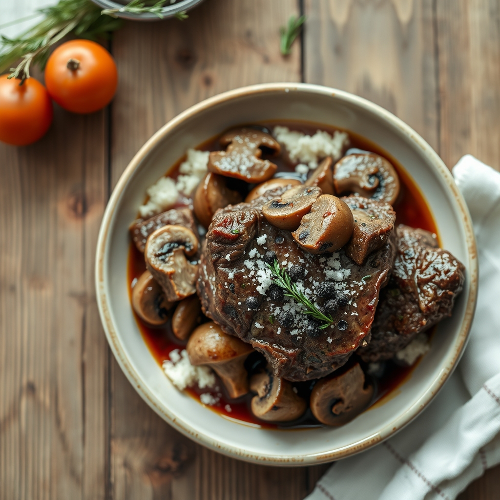 Mushroom Pot Roast In Red Wine