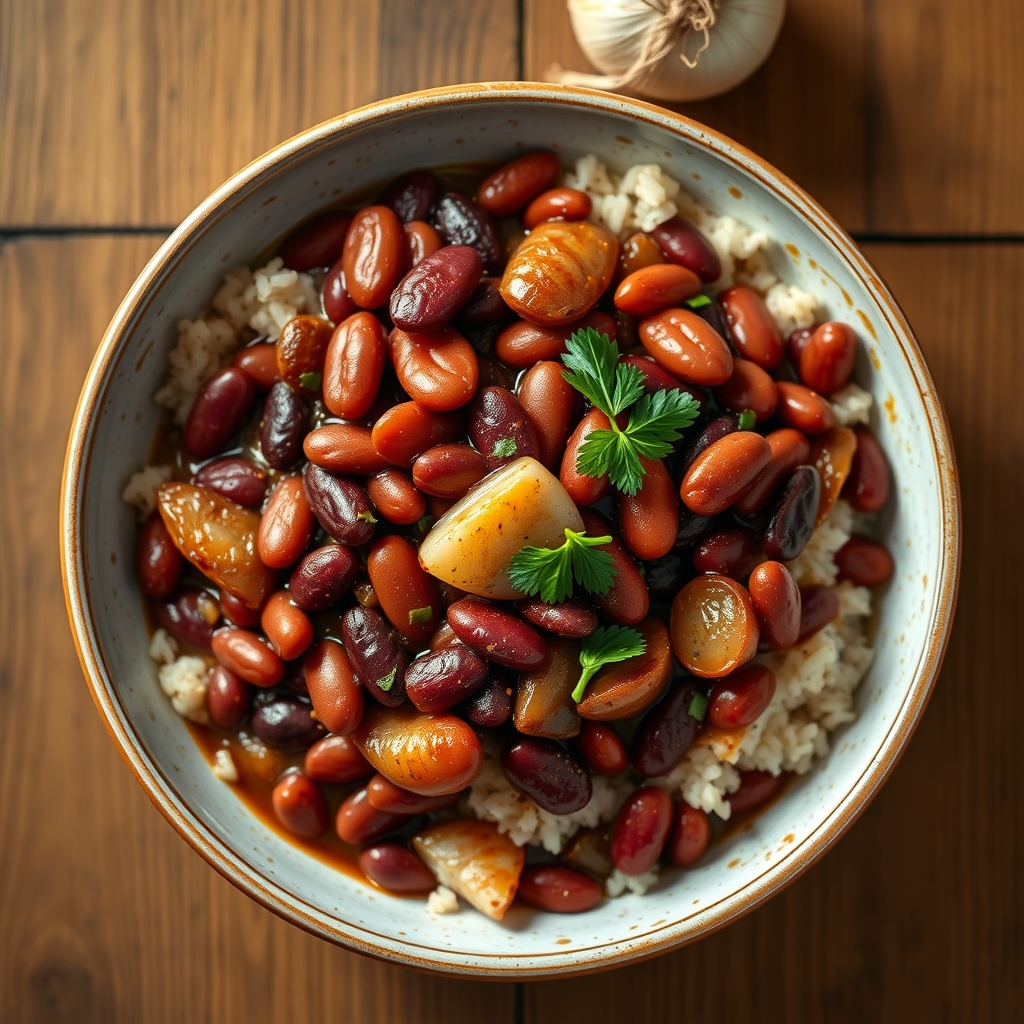 New Orleans Red Beans And Rice(Servings: 6. Preparation Time: 4 Hours.)