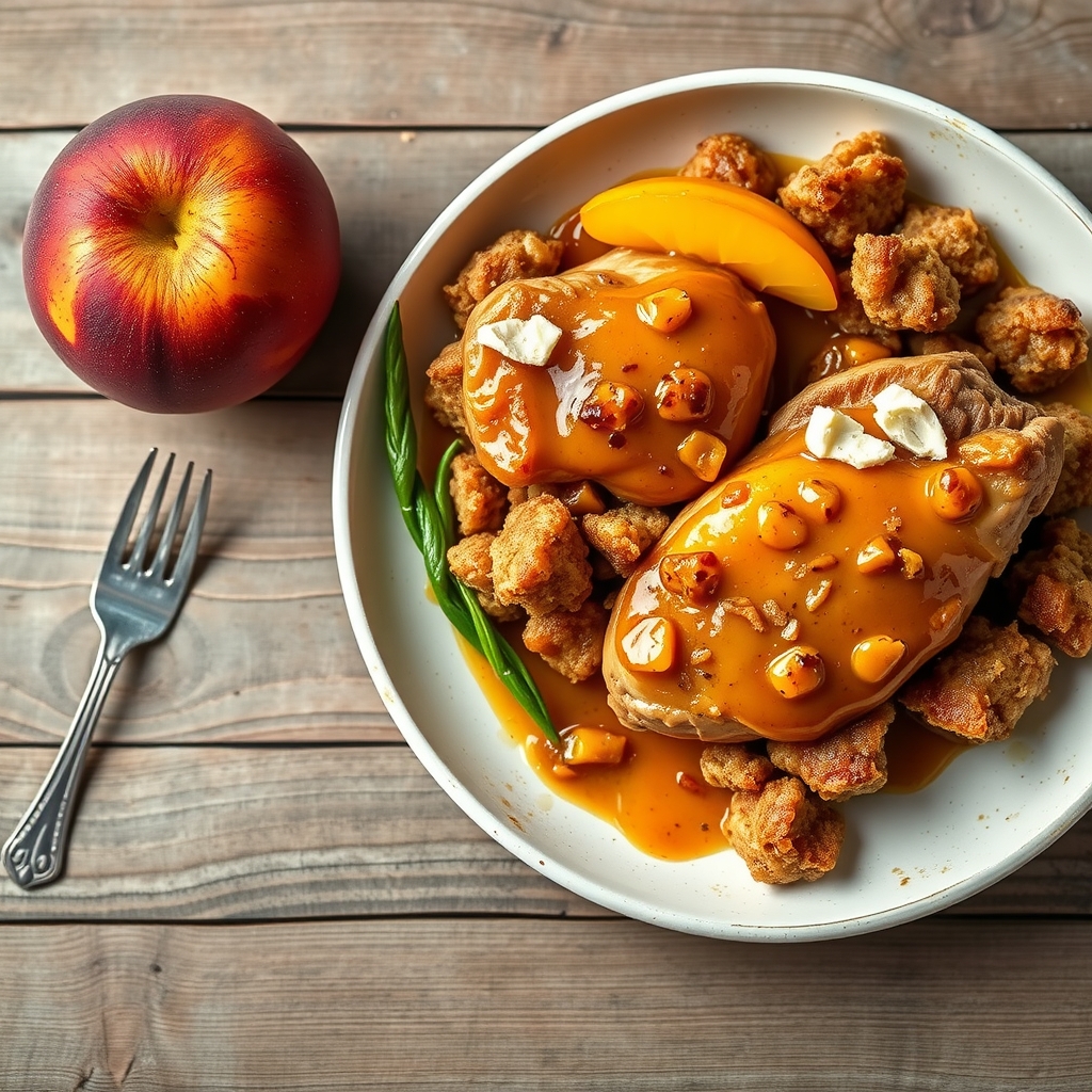 Peach-Glazed Chicken With Stuffing