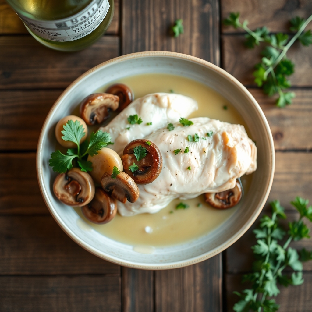 Poached Chicken Breast In Wine