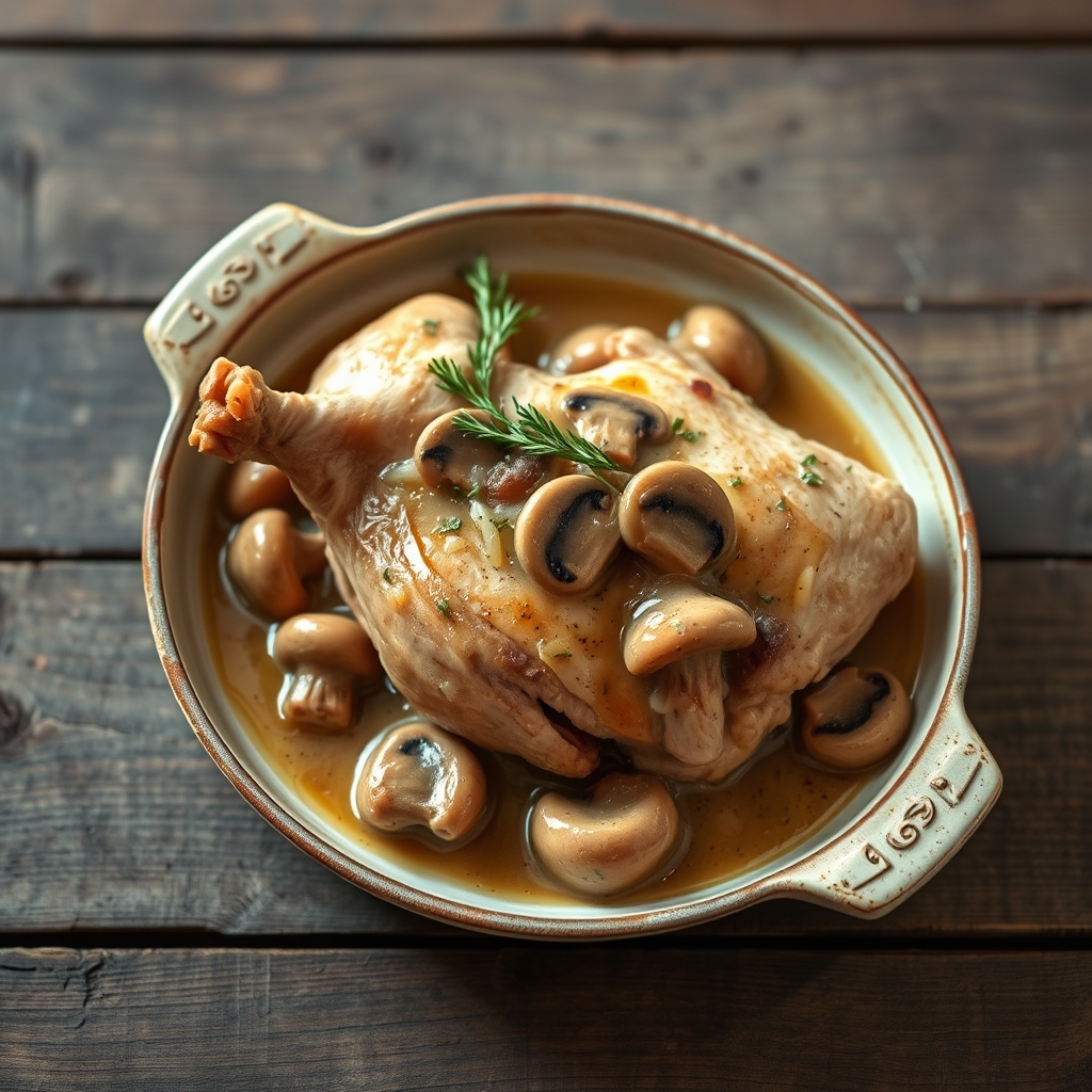 Roast Chicken With Mushroom Gravy