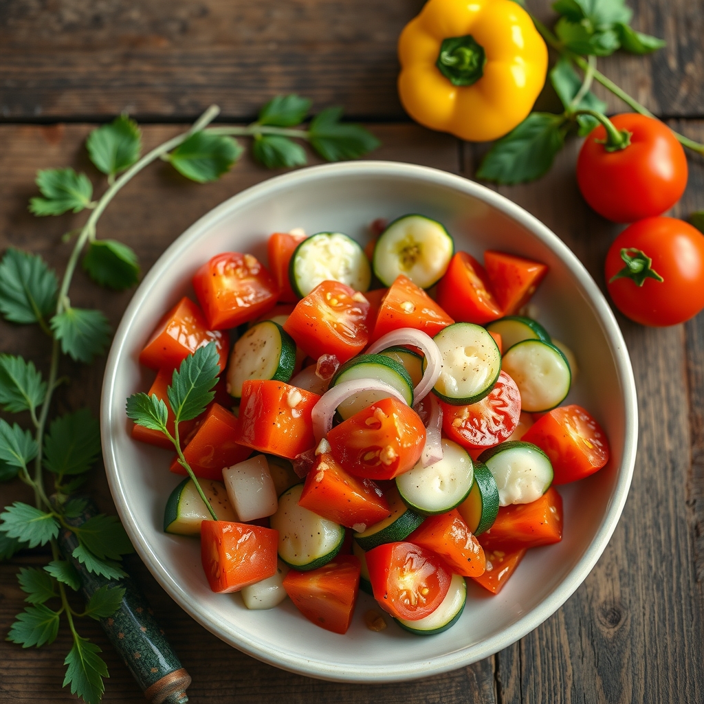 Tomato, Zucchini Salad