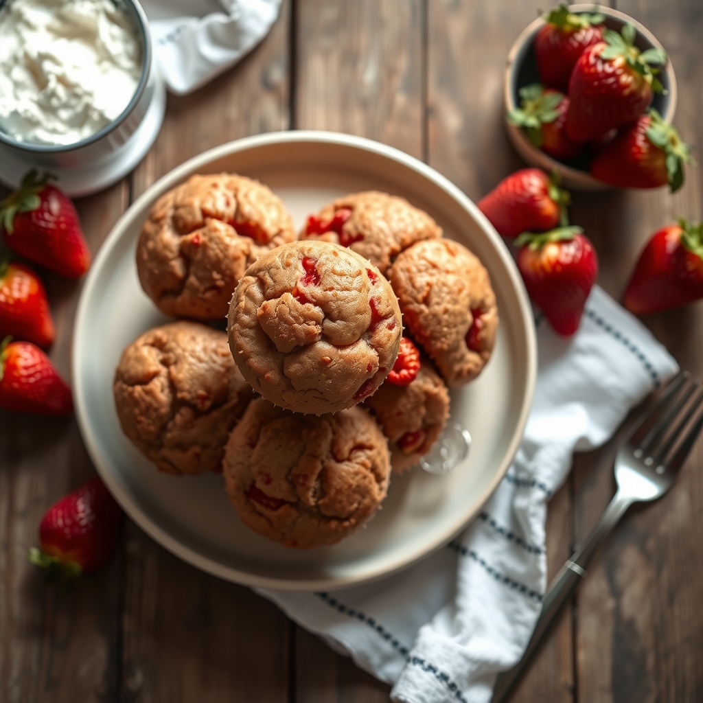 Winter Strawberry Muffins